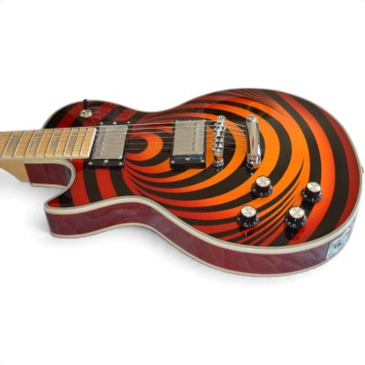Custom Crown Buzzsaw Bullseye Zakk Wylde Orange Vertigo Finish Electric Guitar - Image 3