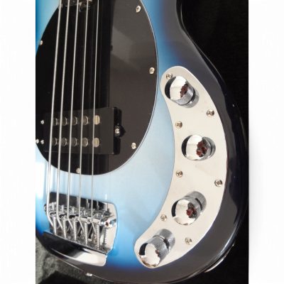Custom Aether Blue Burst 5 String Bass Single Pickups - Image 6