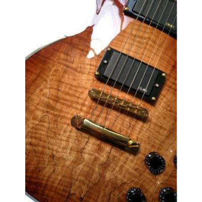 Custom Crown Natural Koa Flamed Maple Top Electric Guitar Dragon Inlay - Image 5
