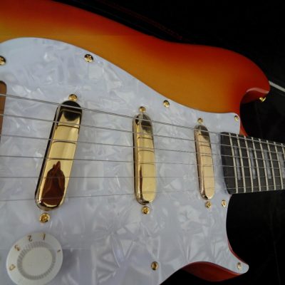 Custom Regent Cherry Sunburst Finish Electric Guitar - Image 7