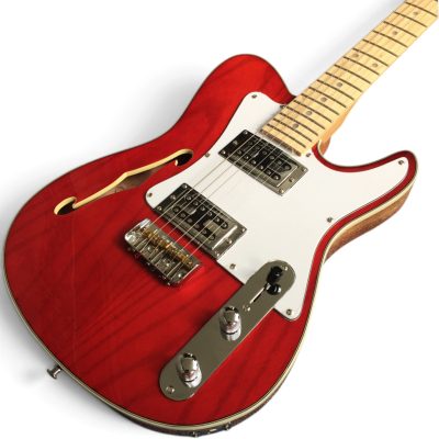 Custom Regent Thinline Fhole Transparent Red Brown Electric Guitar - Image 4