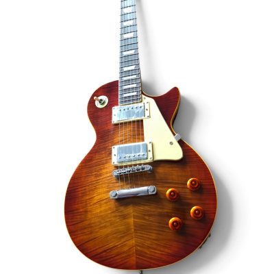 Custom Crown Reissue Cherry Tobacco Burst Flamed Maple Top Electric Guitar - Image 3