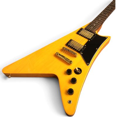 Custom Crown Natural Korina Moderne Split Headstock Electric Guitar - Image 2