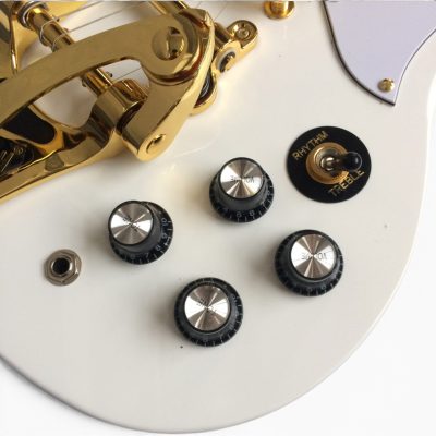Custom Crown SG Jimi Hendrix Polaris White 6 String Electric Guitar 3 Pickups Bigsby Tremolo - Image 4