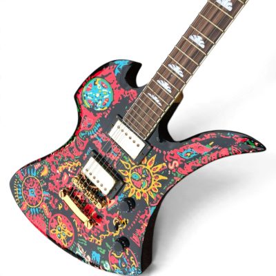 Custom Rivas Psychedelic Mockingbird Paint Electric Guitar - Image 5