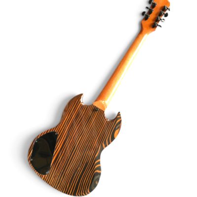 Custom Crown SG Zebra Wood Finish 7 String Guitar - Image 4