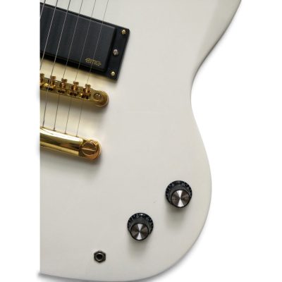 Custom Crown SG Single Pickup Alpine White Tony Iommi Finish Cross Inlay Guitar - Image 9