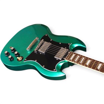 Custom Crown SG Angus Metallic Teal Green Finish 6 String Guitar - Image 4