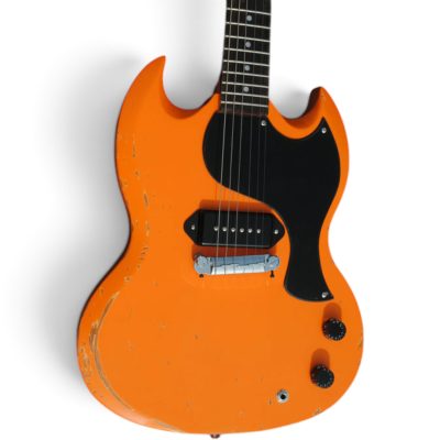 Custom Crown SG Wraparound Bridge Yungblud Neon Relic Orange P90 Single Pickup Guitar
