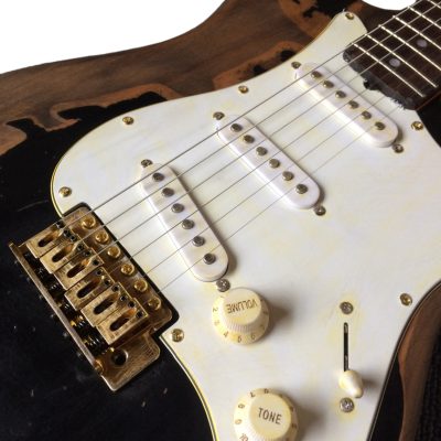 Custom Regent SRV Heavy Aged Relic Distressed Stevie Ray Black Finish Guitar - Image 8