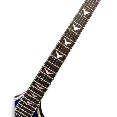 Custom Crown Blue Burst Quilted Maple Top Floyd Rose Tremolo Flying V Guitar - Image 7