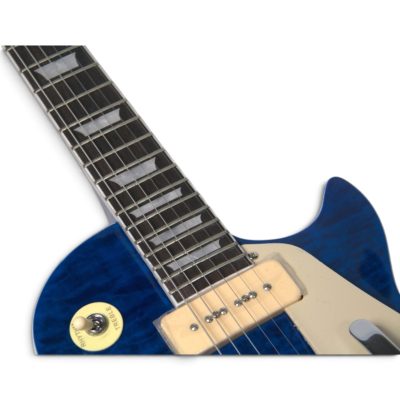 Custom Crown Blue Quilt Top Neil Young Bigsby Vibrato Tailpiece P90 Pickups Guitar - Image 6