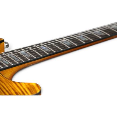 Custom Crown Moore Double Cutaway Honey Burst Flamed Tiger Maple Top Guitar - Image 3