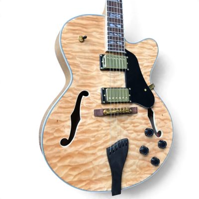 Custom Crown Byrdland Natural Blonde Quilted Maple Top Fhole Guitar