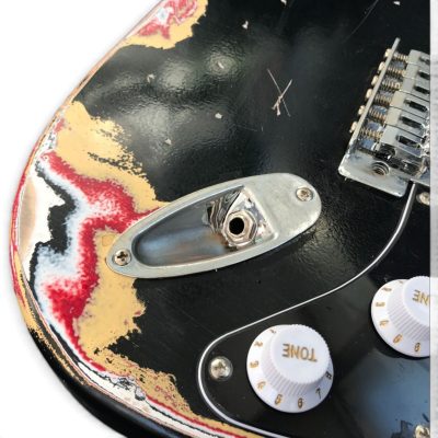 Custom Regent SRV Heavy Aged Relic Finish Stevie Ray Black Electric Guitar - Image 7