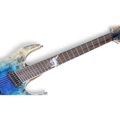 Custom Onyx Regius Blue Burst Burl Maple Top 6 String Electric Guitar - Image 7