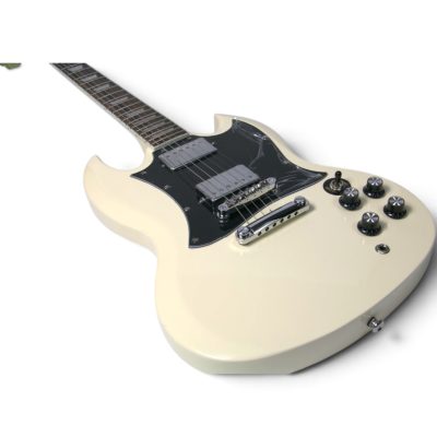 Custom Crown Alpine White SG Jimi Finish Electric Guitar - Image 6