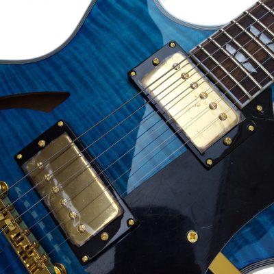 Custom Crown Johnny A Pelham Blue Burst Flame Maple Top Bigsby Vibrato Tailpiece Guitar - Image 11