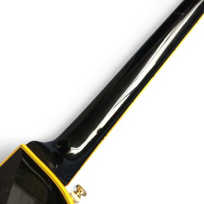 Custom Crown Peter Frampton Black Beauty 6 String Electric Guitar 3 Pickups Yellow Bindings - Image 5