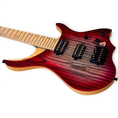 Custom Diplomat Boden Red Burst Finish Headless 6 String Guitar - Image 8