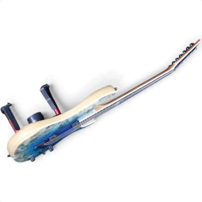 Custom Onyx Regius Blue Burst Burl Maple Top 6 String Electric Guitar - Image 11
