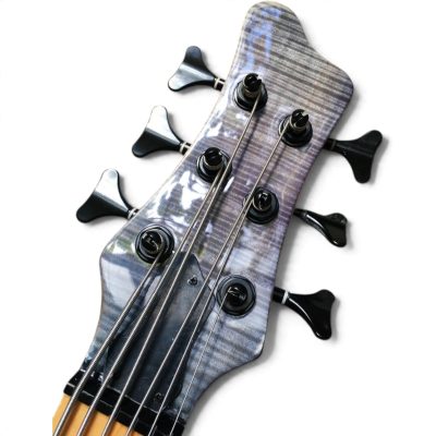 Custom Onyx Setius Gray Burst Flamed Maple Top 6 String Bass - Image 8