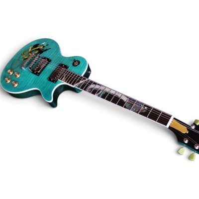 Custom Crown Teal Green Flamed Maple Top Snakepit Electric Guitar - Image 4
