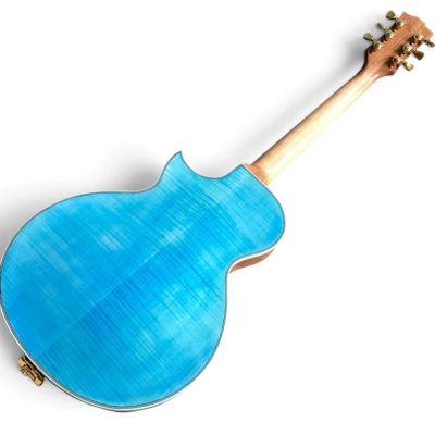 Custom Crown Caribbean Blue Burst Flamed Maple Top Bigsby Electric Guitar - Image 5