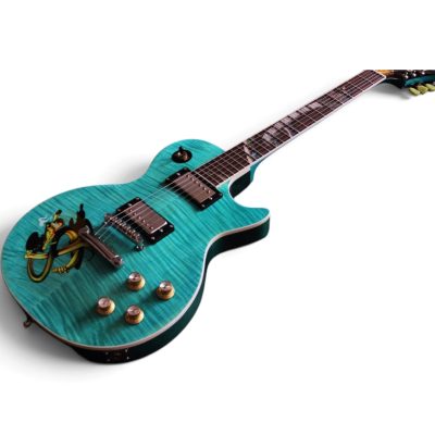 Custom Crown Teal Green Flamed Maple Top Snakepit Electric Guitar - Image 5