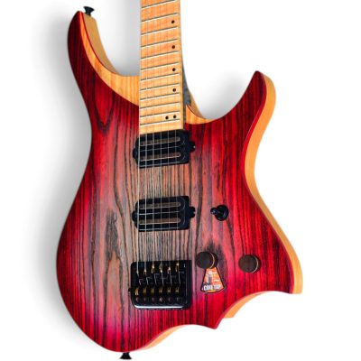 Custom Diplomat Boden Red Burst Finish Headless 6 String Guitar