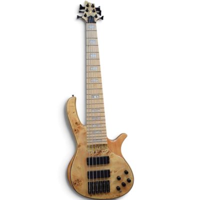 Custom Solis Natural Birdseye Burl 6 String Bass - Image 6