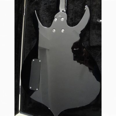 Custom Dynasty Kiss Gloss Black White Pinstripe Band Edge Gene Simmons Punisher 4 String Bass - Image 14