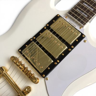 Custom Crown SG Jimi Hendrix Polaris White 6 String Electric Guitar 3 Pickups Bigsby Tremolo - Image 8