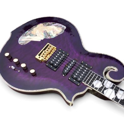 Custom Monarch Purple Quilted Maple Top Lotus Guitar Pin Up Girl Abalone Mother Of Pearl Inlay - Image 7