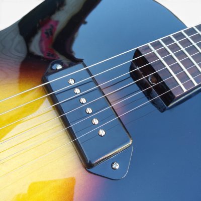 Custom Crown Vintage Sunburst ES125 Single P90 Pickups Hollow Body Electric Guitar - Image 10