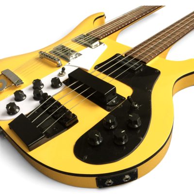 Custom Nova 4080 TV Yellow Geddy Lee Double Neck 4 String Bass 12 String Guitar - Image 9