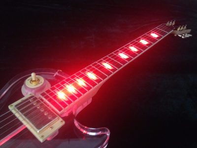 Custom Crown Plexiglass Acrylic Lucite Body Red LED Light Electric Guitar - Image 11