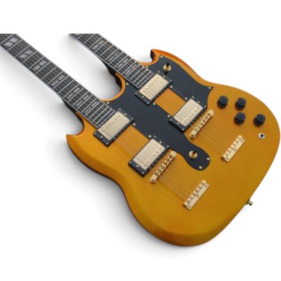 Custom Crown SG Don Felder Metallic Gold EDS1275 Double Neck 12 6 String Guitar - Image 7