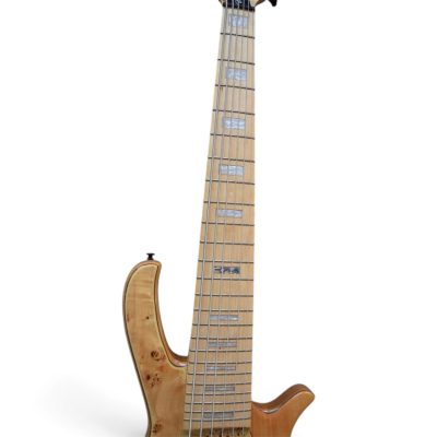 Custom Solis Natural Birdseye Burl 6 String Bass - Image 7