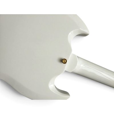 Custom Crown SG Single Pickup White Tony Lommi Finish Cross Inlay Guitar - Image 12