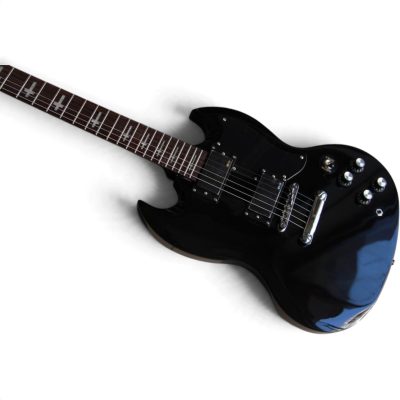 Custom Crown Angus Black Tony Lommi Finish SG Cross Inlays Electric Guitar - Image 6