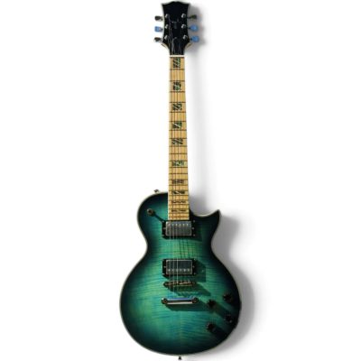 Custom Crown Teal Green Flamed Maple Top Back Electric Guitar - Image 8
