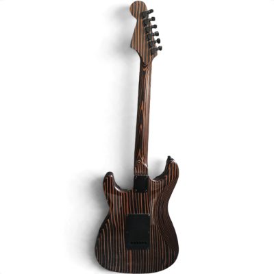 Custom Regent Zebra Wood 6 String Electric Guitar Black Pickguard - Image 10