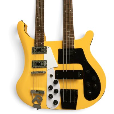 Custom Nova 4080 TV Yellow Geddy Lee Double Neck 4 String Bass 12 String Guitar