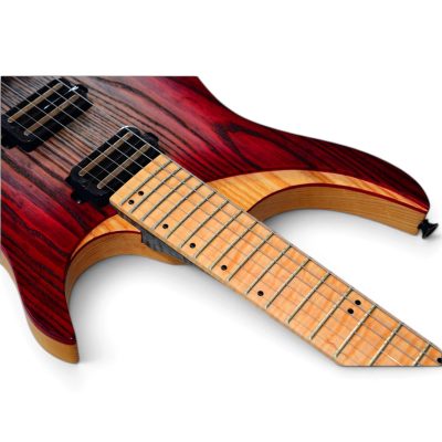 Custom Diplomat Boden Red Burst Finish Headless 6 String Guitar - Image 13