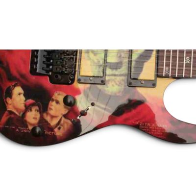 Custom Obsidian Hand Painted Karloff Mummy Kirk Hammett Electric Guitar - Image 6