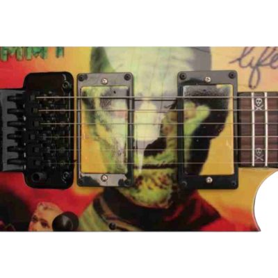 Custom Obsidian Hand Painted Karloff Mummy Kirk Hammett Electric Guitar - Image 7