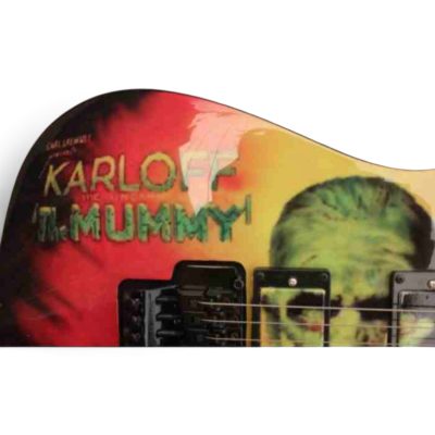 Custom Obsidian Hand Painted Karloff Mummy Kirk Hammett Electric Guitar - Image 8