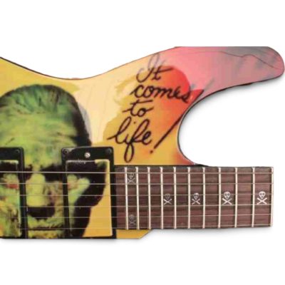 Custom Obsidian Hand Painted Karloff Mummy Kirk Hammett Electric Guitar - Image 9