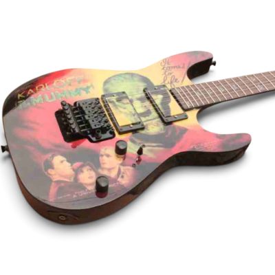Custom Obsidian Hand Painted Karloff Mummy Kirk Hammett Electric Guitar - Image 12